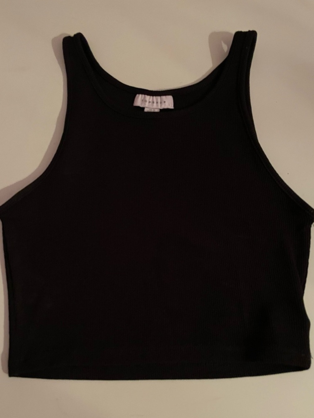 Topshop Black Ribbed Crop Tank - Picture 2 of 3